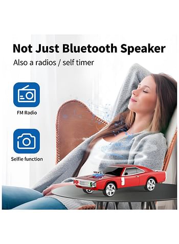 Portable Bluetooth Speaker 1968 Retro Car model Bluetooth speaker & FM Radio Unique Design Wireless Bluetooth Speaker for Office Home Multicolour