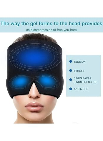 Headache Migraine Relief Hat Head Massager Antistress Relax Massage Machine Health Care Ice Eye Mask (Multicolour)