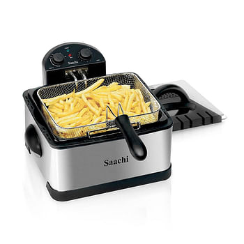 Saachi Deep Fryer with Stainless Steel Body Removable Inner Pan Adjustable Timer and Temperature Control 4 Liter NL-DF-4762