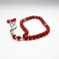 Tasbih Natural Crystal Red Carnelian Prayer Beads (10mm – 33 beads) Misbaha