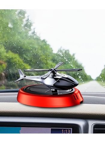 Car Dashboard Solar Air Freshener Helicopter with Refill Perfume