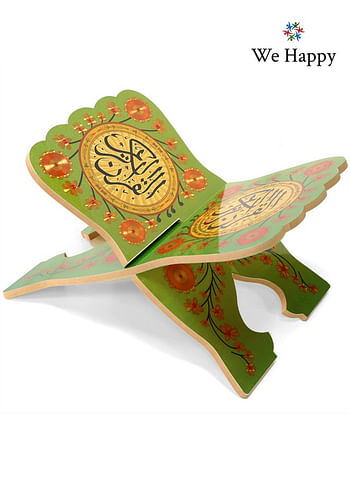 Muslim Al Quran Rehal Stand Foldable Wooden Holder for Holy Books Prayers Shelf for Eid Ramadan Religious Gift - 3 Pieces