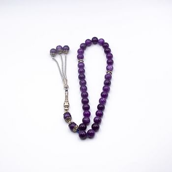 Tasbih Natural Crystal Amethyst Prayer Beads (10mm – 33 beads) Misbaha