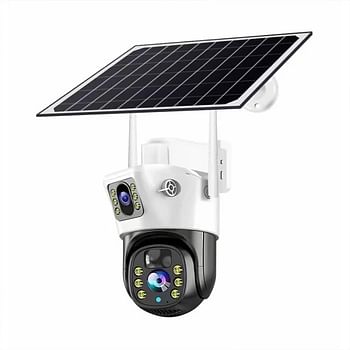 V380 Solar P6A Dual Lens 4G Sim Camera Solar Panel Outdoor Low Powered Cam Color Night Vision PIR Alarm Two Way Audio Solar CCTV IP Camera