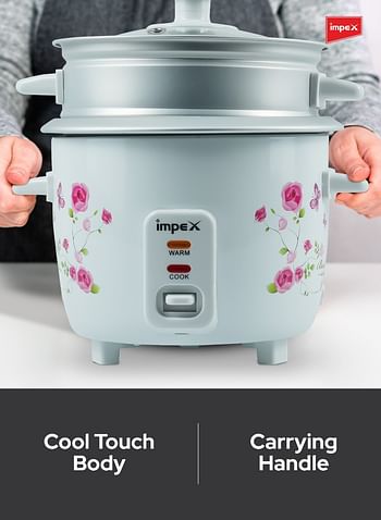 Impex Electric Drum Rice Cooker With Aluminium Inner Pot 0.6 L 350 W RC 2805 White