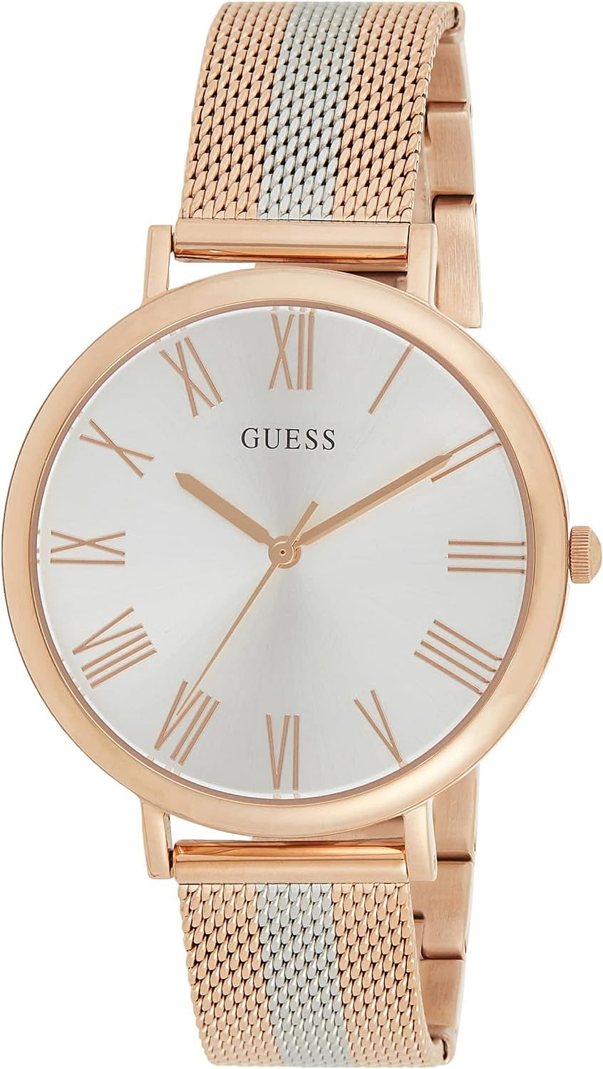 GUESS Women's Quartz Watch with Analog Display and Stainless Steel Strap W1155L4