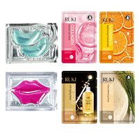 RUKI Pack of 6 PCS Moisturising 4 Face Sheet Mask 1 Lip Mask and 1 Eyes Mask