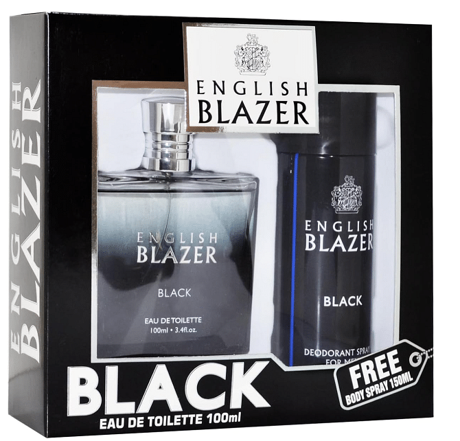 English Blazer Black Eau de toilette perfume 100 ml + Body Spray 150 ml giftset giftpack.