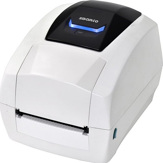 Sbarco T4ES Desktop Thermal Transfer Label Printer 203 DPI 8 dots mm Resolution Up to 5 IPS Print Speed, Moveable Reflective Sensor Cover Open Sensor Ribbon Sensor T4ES - White