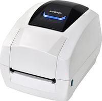 Sbarco T4ES Desktop Thermal Transfer Label Printer 203 DPI 8 dots mm Resolution Up to 5 IPS Print Speed, Moveable Reflective Sensor Cover Open Sensor Ribbon Sensor T4ES - White