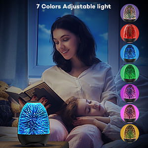 Night Light Bluetooth Speaker 3D Glass Bedside Table Lamp Color LED Night Lamp Touch Control Rechargeable Portable random color