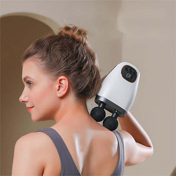 Portable Fascial Massage Gun Electric Percussion Pistol Massager Body Relaxation With LED Touch Screen 8Replaceable Massage Head