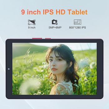 C idea 9 inch Tablet, Android 12.0 Tablet with SIM Card Slot and Wifi 8GB RAM,512GB ROM Storage Dual 5MP+8MP Camera HD IPS Display,CM915 (Red)