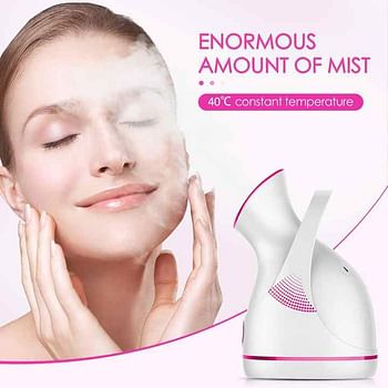 Sokany Ionic Steamer for Face and Hair Care, Deep Cleaning and Sauna Professional, White with Fuchsia ZJ-6380