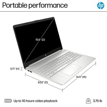 كمبيوتر محمول إتش بي بشاشة لمس 15.6 بوصة عالية الدقة من الجيل الثاني عشر كور i7 وذاكرة وصول عشوائي 16 جيجابايت ومحرك أقراص SSD سعة 1 تيرابايت ورسومات Intel Iris Xe ونظام تشغيل ويندوز 11 هوم (الإنجليزية – لوحة مفاتيح كويرتي) - فضي