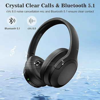 Mitone True Wireless ANC Headphones - Active Noise Cancelling - Bluetooth 5.1 - Over 35 Hours Use - Noise Reduce 25db - Hi-Fi Audio Sound - USB-C Fast Charging