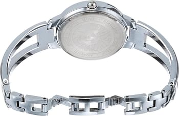 Anne Klein Women's Genuine Diamond Dial Bangle Watch Japanese - Silver, Black