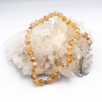 Tasbih Natural Crystal Citrine Prayer Beads (10mm – 33 beads)