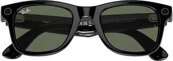 Rayban Meta Wayfarer Sunglasses Shiny Black / G15 Green