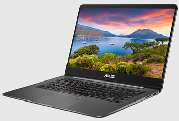 Asus ZenBook 14 UX430U- Intel Core i7-8550U Processor - 14 inch FHD (1920 x 1080) Nano Edge  Display - 16GB Ram - 512GB M.2 NVMe - Intel UHD Graphics 620 - English Backlit Keyboard - Finger Print - Win 11 Home - Slate Gray