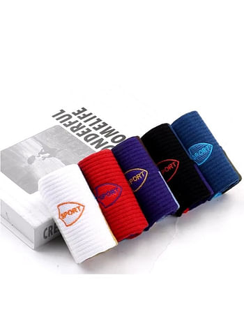 5 Pairs of Men’s Colorful Athletic Socks for Running Training and Everyday Comfort Moisture Wicking Cotton Blend Breathable and Durable Socks Assorted Colors