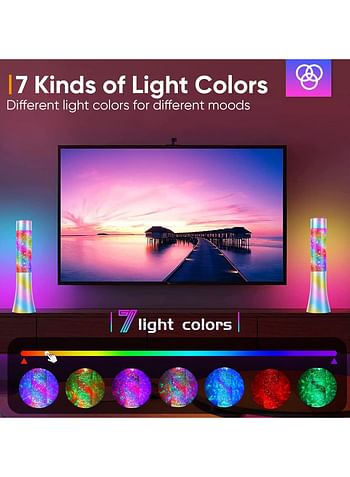 Glitter Lamp Colorful Light, Night Light LED Glitter Lamp, Children's Room Gadgets USB Power Supply Mood Light, Liquid and Sequins Rotating Living Room Bedroom Office Decoration-Multicolour