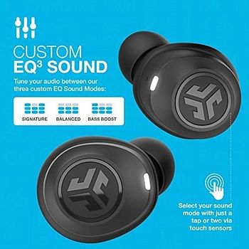 JLab Audio JBuds Air True Wireless Signature Bluetooth Earbuds + Charging Case  IP55 Sweat Resistance - Bluetooth 5.0 Connection - 3 EQ Sound Settings: JLab Signature, Balanced, Bass Boost - Black