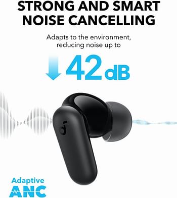 soundcore P30i by Anker Noise Cancelling Earbuds Strong and Smart Noise Cancelling Powerful Bass 45H Playtime 2-in-1 Case and Phone Stand IP54 Wireless Earbuds Bluetooth 5.4 App Control