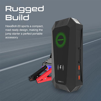 PROMATE 19200mAh Jump Starter Power Bank 1500A/12V Peak Current Dual Port LED