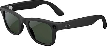 Rayban Meta Wayfarer Sunglasses Matte Black / Transitions Graph Green