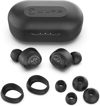 JLab Audio JBuds Air True Wireless Signature Bluetooth Earbuds + Charging Case - Black - IP55 Sweat Resistance - Bluetooth 5.0 Connection - 3 EQ Sound Settings: JLab Signature, Balanced, Bass Boost