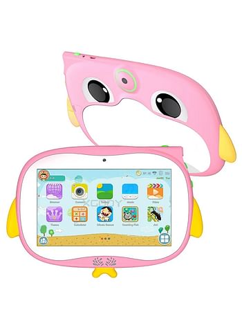 7 Inch Kids Tablet PC, Android 9.0, 1GB RAM, 16GB ROM, Penguin Design, Quad Core 1.33GHz, Dual Camera, HD Display, Multicolor