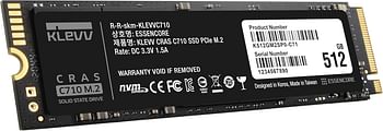 KLEVV CRAS C710 512GB M.2 NVMe PCIe Gen3x4 Internal SSD – Up to 2050MB/s