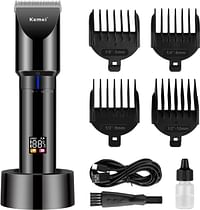 KEMEI Black Hair Clippers for Men Adjustable Blade Cordless Clipper Professional Barber Clippers USB Rechargeable Wireless Haircut Clippers km-3293