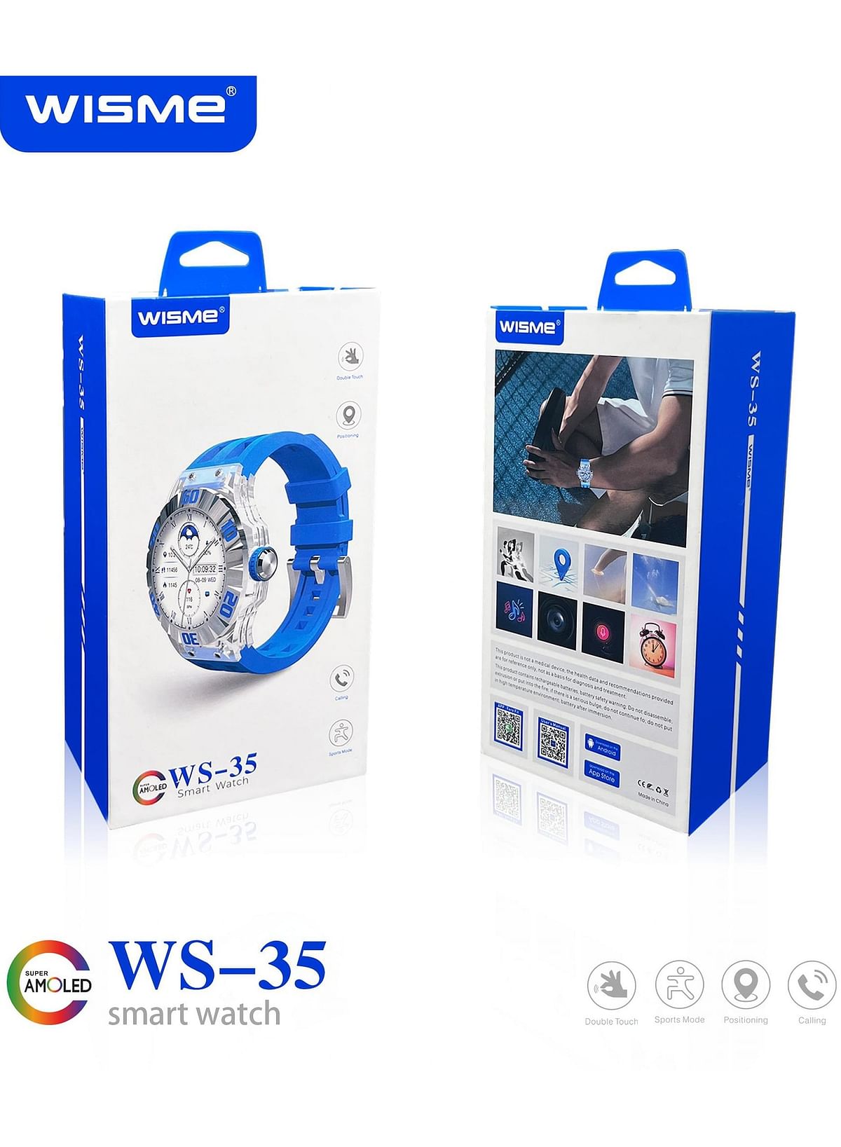 WISME WS-35 Smart Watch, Amoled Display Ultimate Fitness and Lifestyle Companion-Multicolour