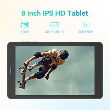 C idea 8 inch Tablet, Android 13.0 Tablet with SIM Card Slot Wifi/5G LTE 8GB RAM,512GB ROM Storage Dual 5MP+8MP Camera HD IPS Display, CM828(Green)