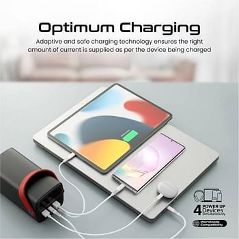 80000 mAh 80000 Mah Power Bank With 22.5W Quick Charge 3.0 65W USB-C Power Delivery Input/Output 15W USB-C And 3 Mode LED Flashlight Black