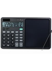 2-in-1 Calculator and Digital Writing Pad - 12 Digits, Dual Power