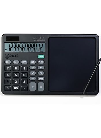 2-in-1 Calculator and Digital Writing Pad - 12 Digits, Dual Power