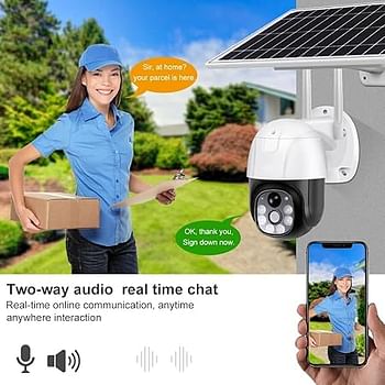 SolarXR 4G Sim Solar Outdoor CCTV Camera with Solar Panel, Support SD Card Up to 128 GB | Full Color in Low Light | Two Way Talk | Surveillance for Agriculture, Remote Area & Construction Site