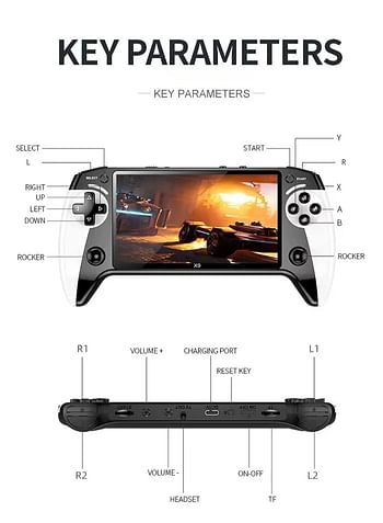 BLACK HAWK X9 Handheld Gaming Console 1500mah 5.5 Inch HD Screen Portable Retro Video Game