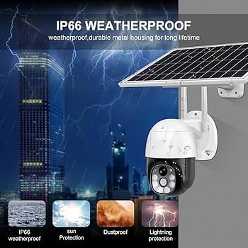 SolarXR 4G Sim Solar Outdoor CCTV Camera with Solar Panel, Support SD Card Up to 128 GB | Full Color in Low Light | Two Way Talk | Surveillance for Agriculture, Remote Area & Construction Site