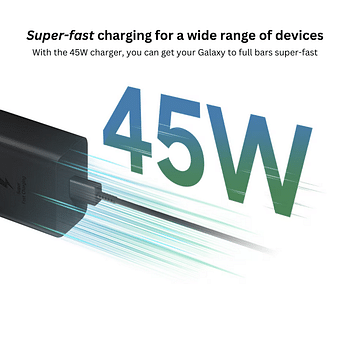 45W Super Fast Charger with Cable USB-C for Samsung S24, S23, S22, S21