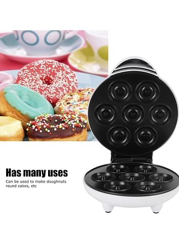 Mini Donut Maker Machine, Makes 7 Donuts, Non-Stick Electric Donut Press Machine for family (Multicolour)