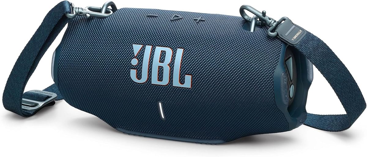 JBL Xtreme 4 Portable waterproof speaker with AURA CAST (connect multiple Speaker) massive JBL Pro Sound and convenient shoulder strap - Blue