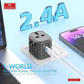 Earldom USB International Travel Adapter With Type C to USB 3.0 Adapter/Universal Travel Adapter