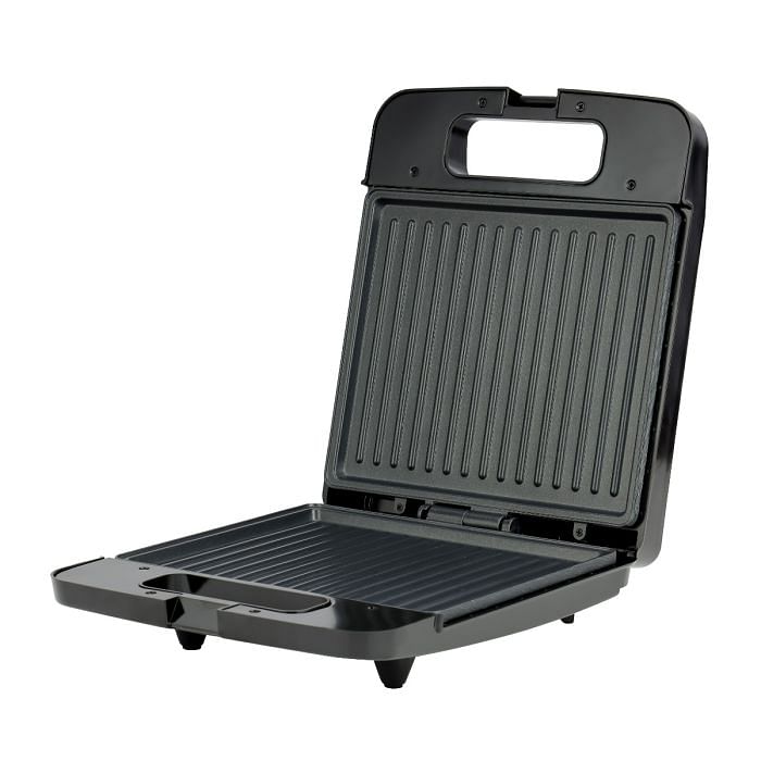 Geepas 1400 W 4-Slice Grill Maker- GGT671N/ Non-Stick Plates for Easy Release and Quick Cleanup/ Cool Touch Handle, Overheat Protection, Perfect for Grilled Sandwiches, Fit Any Type or Size of Food, Meat, Snack - Black