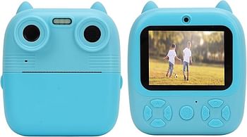 Kids Digital Print Camera 1080P HD Dual Len Support Selfie Video Timer Games Fill Light DIY Coloring 2.8" IPS Color Screen for Boys Girls (Sky Blue)