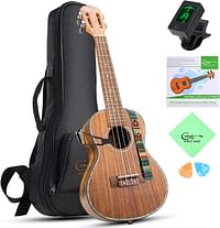 Hricane Concert Ukulele 23 Inch Koa Professional Hawaiian Ukuleles for Beginners with Gig Bag Strings