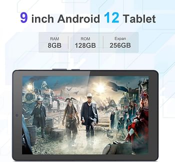 C idea 9 inch Android 12 Tablet with 8GB+256GB, 5+8MP Camera,4G Tablet with SIM Card Slot, 5G WIFI Tablet with GPS 8000mAh Battery,CM925(Gray)